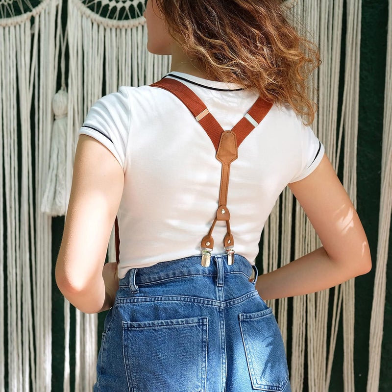 Action Ward Store Women's Suspenders - 1" Width - Y Back 4 Clip Skinny Ladies Suspenders - Image 4